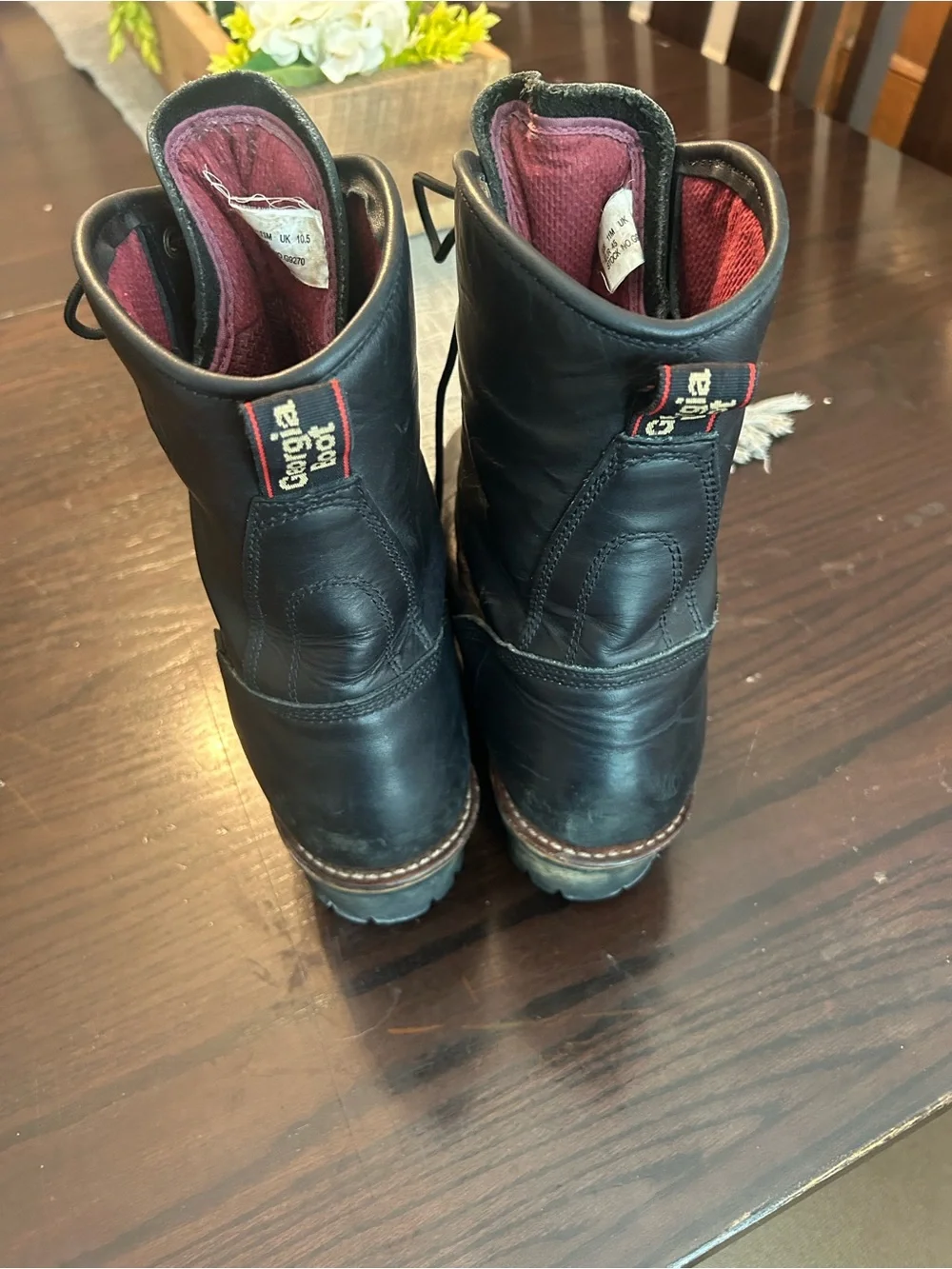 Georgia Boot Men 11M Black Leather Insulated Gore-Tex Work Boots Vibram Sole